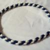 white and navy blue twister necklace