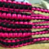 neon pink and black bow slings