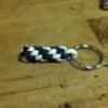 Navy blue and white key chain